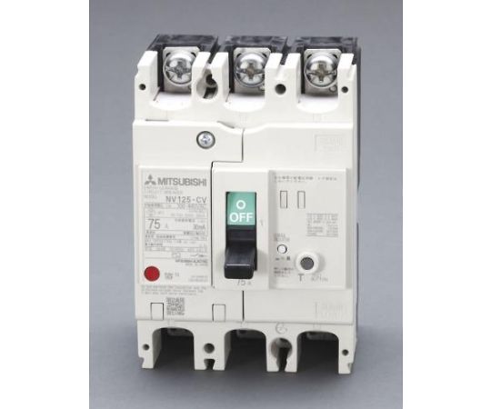 エスコ 漏電遮断器(フレーム125) AC100-440V/125A/3極 1個 EA940MN-49