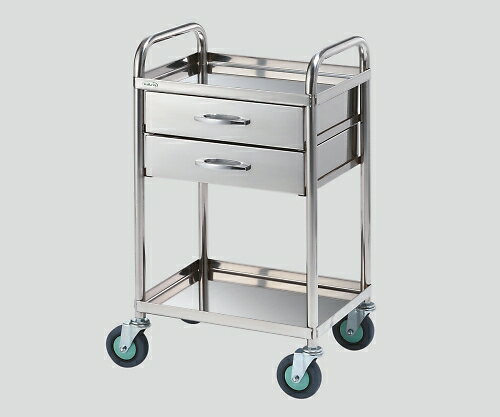 ナビス（アズワン） とっても静かな枠付き回診車(2段引出し) 2段 453×353×802 TS4535X