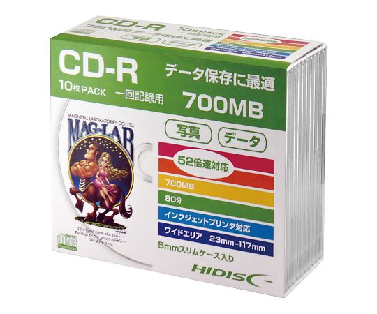 磁気研究所 メディアディスク　CD-R　10枚入 1ケース(10枚入) HDCR80GP10SC