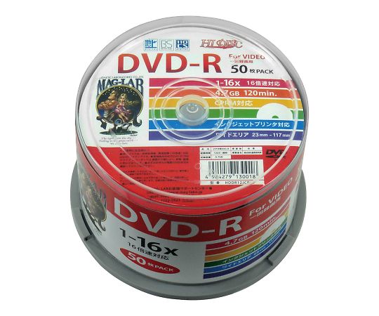 磁気研究所 メディアディスク　DVD-R　50枚入 1ケース(50枚入) HDDR120JCP50