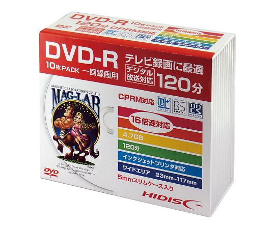 磁気研究所 メディアディスク　DVD-R　10枚入 1ケース(10枚入) HDDR12JCP10SC