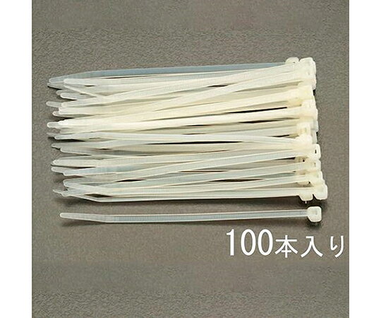 ●入数は100本入りです。●全長：120mm●幅：2.5mm●厚み：1.0mm●最大径：30mm●材質：ナイロン66●使用温度範囲：-40〜85℃●ループ引張強度：8kgf