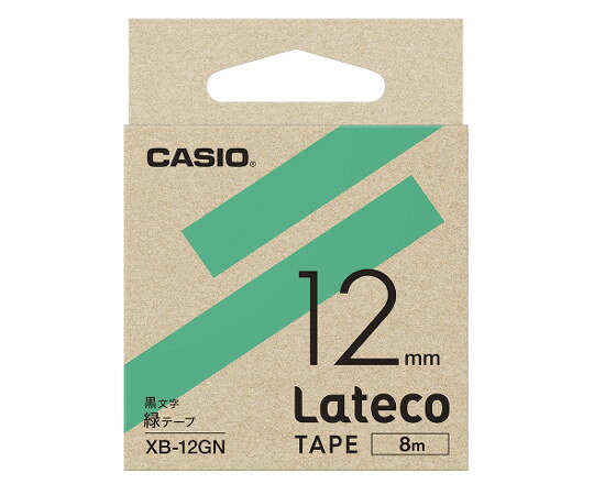 カシオ カシオ ラテコ詰め替え用テープ 12ミリ 緑に黒文字 1個 XB-12GN