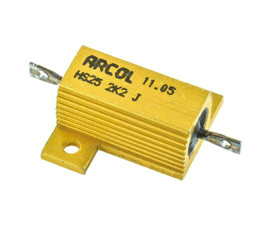 【訳あり特価品】Arcol 大電力用 メタルクラッド抵抗器 25W 2.2kΩ ±5％ 1個 HS25 2K2 J