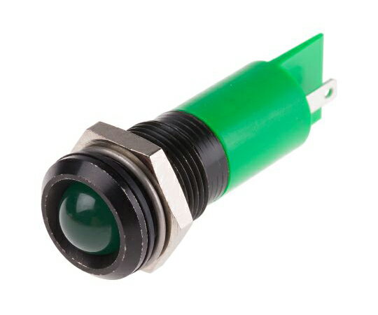 RS Pro LED表示灯 緑 14mm 24→ 36 V dc 1個 205-448