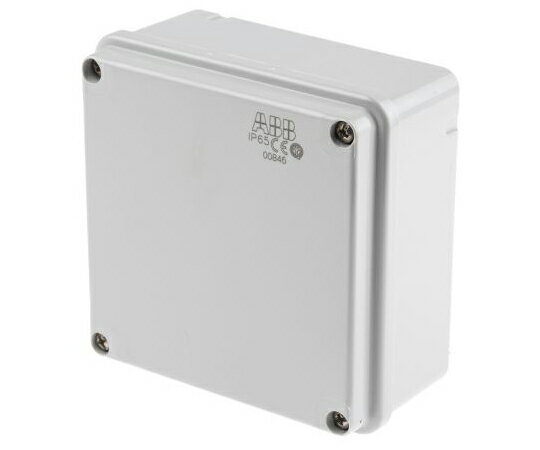 【訳あり特価品】ABB-THOMAS & BETTS ジャンクションボックス 熱可塑性 グレー 100 x 100 x 50mm IP65 1個 00846 M008460000