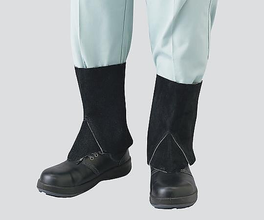 ●黒革を使用しているので汚れが目立ちません。●着脱が楽な面ファスナー式です。●サイズ：LL●足首廻り×長さ（mm）：385×225●材質：牛床革(ぎゅうとこがわ）●入数：1足