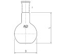 旭製作所 平底フラスコ 1000mL 29/42 1個 3104-1-5L