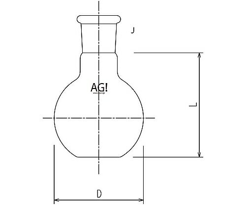 旭製作所 短首平底フラスコ　300mL　29/42 1個 3106-300-5L