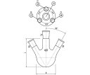 旭製作所 四ツ口フラスコ　100mL　24/40・15/35 1個 3112-100-4L2L