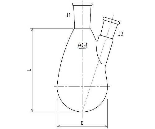 旭製作所 ニッ口ナスフラスコ　300mL　29/42・19/38 1個 3210-300-5L3L