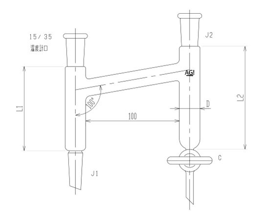 旭製作所 水分定量受器 PTFEコック 1個 3648-10-2L