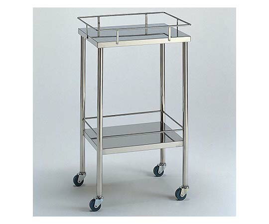 柏ステンレス工業 ステンレスワゴン 機械卓子L (4方枠付) 2段 1個 ステンレスワゴンMA-2Q-L