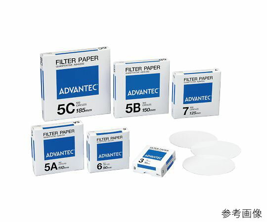 ADVANTEC 定量濾紙No.5C　125mm　C-25　100枚入　センター穴空きタイプ 1箱(100枚入) 01532125