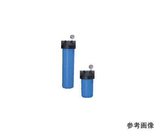 ●本体はポリプロピレン製で耐圧0.49MPa（温度21℃の時）、耐熱37.7℃まで。●工具を使わずにバッグフィルターのエレメントの交換が可能です。●バッグフィルターのエレメントはポリプロピレン製で耐薬品性に優れています（別売）。●バッグフィルターのエレメントは、多様なミクロン数があり、さまざまな用途に対応できます（別売）。●カートリッジフィルターに比べ廃棄物の処理量が少なく、環境に優しい濾過（ろ過）器です。●用途：水道、大型風呂、プール、池、井戸水、冷却塔などの液体の濾過（ろ過）。鍍金、プリント基板の薬品の濾過（ろ過）。逆浸透の前濾過（ろ過）。●主材質：ポリプロピレン●耐圧：0.49MPa（※液温21℃の場合）●最高使用温度：37.7℃（※本体のみ）●最大流量：188L/min（※エレメントにより変わります）●口径：40A（1　1/2"NPT）●重量：3.6kg●外形寸法：φ186×606mm