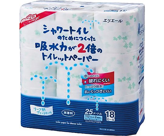 エリエール（大王製紙） シャワートイレ 無香料 ダブル25m 18R 1パック(18個入) 823175