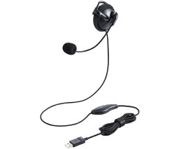 エレコム 有線ヘッドセット　耳掛け型　USB　左耳　ブラック 1個 HS-EH01UBK