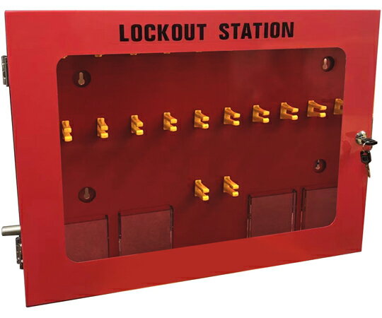 セーフラン安全用品 ロックアウトステーション管理ボックス　赤色 1個 J2435