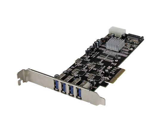 Startech USB 3.0 4ポート増設PCI Expressインターフェースカード 4個の専用5Gbpsチャネル UASP対応 SATA/ペリフェラル電源端子付き 1個 PEXUSB3S44V