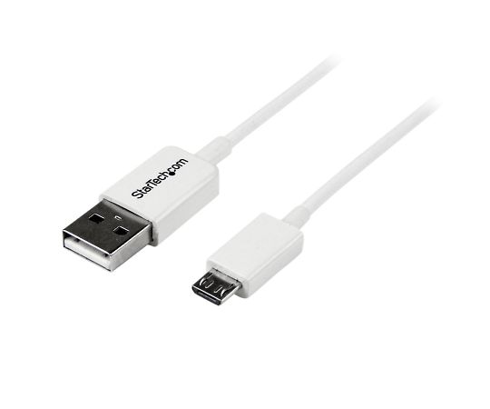 Startech USBマイクロB ケーブル 1m ホワイト Type-A（オス） - Micro-B（オス） 1個 USBPAUB1MW