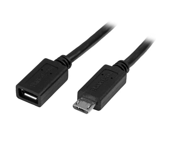 Startech USB Micro-B - Micro-B 延長ケーブル 0.5m オス/メス 1個 USBUBEXT50CM
