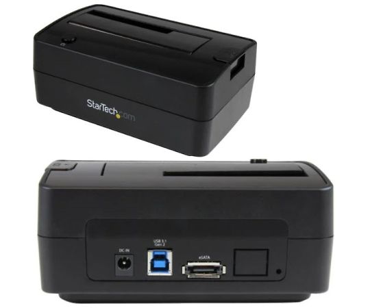 Startech クレードル式2.5/3.5インチHDD/SSDドッキングステーション USB 3.1/eSATA接続対応リーダーライター USB-A/USB-C変換ケーブル付属 1個 SDOCKU313E