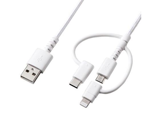 店内全品ポイント5倍★要エントリー★USBケーブル（A-microUSB B/C/Lightning） 1.0m 1本 EA764AJ-56