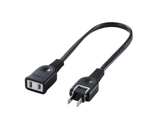 延長コード（スイングプラグ/黒） AC125V/15A×0.3m 1個 EA815GA-92