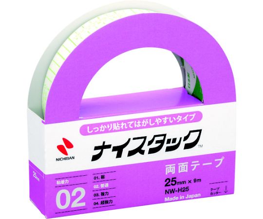 ニチバン 両面テープ ナイスタックしっかり貼れて剥がしやすいタイプ 25mm×9m 1個 NW-H25