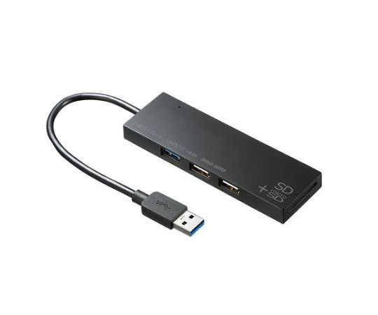 サンワサプライ [2+1ポート]コンボハブ（カードリーダー付 USB2.0+3.0 1個 EA764AD-87A