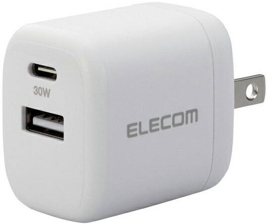 エレコム AC充電器 USB充電器 USB Power Delivery準拠 30W USB-C1ポート USB-A1ポート スイングプラグ ホワイト 1個 MPA-ACCP30WH