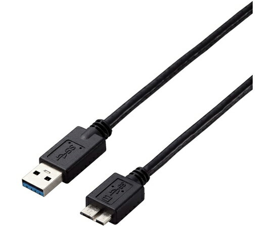 エレコム USB3.0ケーブル A-microBタイプ 仕様固定 2m ブラック 1本 USB3-AMB20BK/ID