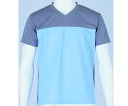 フットマーク 入浴介護Tシャツ (男女兼用) ブルー LL 1枚 403340-10(4)