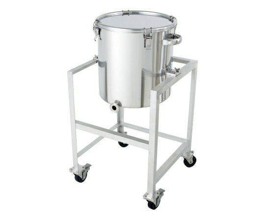 日東金属工業 片テーパー型ステンレス密閉容器 (クリップ式) 架台付 45L 1個 KTT-CTH-ASC-39