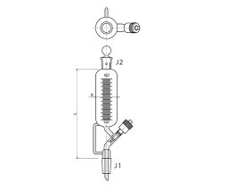 旭製作所 摺付滴下ロート ニードルバルブ 200mL 1個 3738-200N-3L