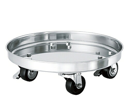 日東金属工業 テーパータンク運搬用台車 (テーパー用) 1個●テーパータンク(TP-CTL、TP-CTH、TP-ST)用の台車です。●工場内でのタンク運搬用に使用します。●内径×高さ(mm)：418×138●形状：皿●適合タンク：テーパータンク65L用●車輪径(mm)：75●質量(kg)：3●自在キャスター2個、自在ストッパー付キャスター2個●材質および仕上：台車本体/SUS304、キャスター金具/SS、キャスター車輪/ゴム車●コード番号：814-7267