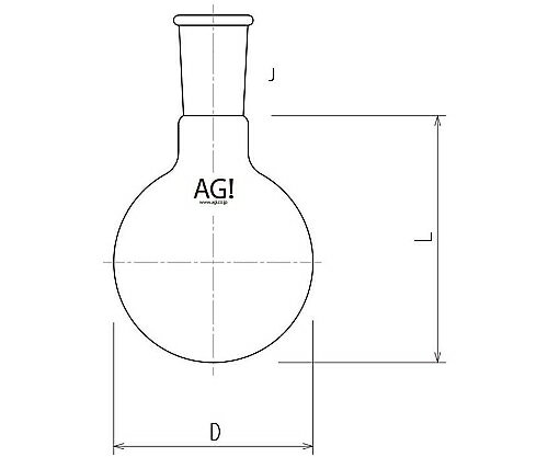 旭製作所 短首フラスコ 500mL 19/38 1個 3102-500-3L