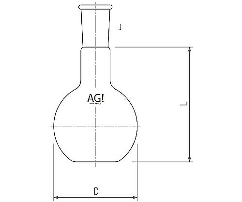 旭製作所 平底フラスコ 3000mL 45/50 1個 3104-3-8L