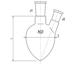 旭製作所 ニッ口梨フラスコ 100mL 24/40・24/40 1個 3232-100-4L4L