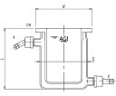 旭製作所 平底フルジャケット式セパラ反応容器 ホース口タイプ 1個●媒体で反応槽全体を覆うことができるフルジャケットタイプです。●ホースコネクター(コードNo.3964)を含みます●フランジにクランプ滑止め付です(クランプは含まれておりません)。●容量：300ml●DN(内径)：Φ75●W：Φ130●L：120●D：Φ110●d：Φ10