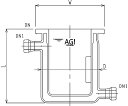 旭製作所 平底フルジャケット式セパラ反応容器 15A 端部タイプ 撹拌バッフル付 1個●媒体で反応槽全体を覆うことができるフルジャケットタイプです。●媒体アダプター(コードNo.9199)は付属しておりません。●攪拌バッフルが3枚付きます。●フランジにクランプ滑止め付です(クランプは含まれておりません)。●容量：300ml●DN(内径)：Φ75●W：Φ130●L：120●D：Φ110●DN1：15A/3