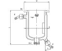 旭製作所 フルジャケット式セパラ反応容器 ホース口タイプ・弁座付 Oリング溝・撹拌バッフル付 1個 3076-03/75-H-GA
