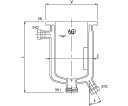 旭製作所 フルジャケット式セパラ反応容器 15A 端部タイプ ・弁座付 撹拌バッフル付 1個 3076-03/75-M-A