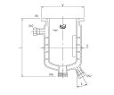 旭製作所 媒体バッフル付フルジャケット式反応容器 Oリング溝・撹拌バッフル付 1個 3950-6000-M-GA