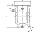 旭製作所 媒体バッフル付フルジャケット式反応容器 撹拌バッフル付 1個 3950-6000-M-A