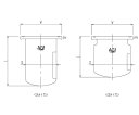 旭製作所 セパラ反応容器Oリング溝・攪拌バッフル付 1個 3026-10/250A-GA