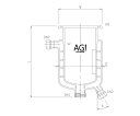 旭製作所 媒体バッフル付二重管式セパラ反応容器 15A 端部タイプ・弁座付 Oリング溝・撹拌バッフル付 1個 3010-2/120A-M-GA(4)