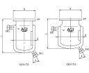旭製作所 二重管式セパラ反応容器 15A 端部タイプ 撹拌バッフル付 1個 3032-20/300A-M-A