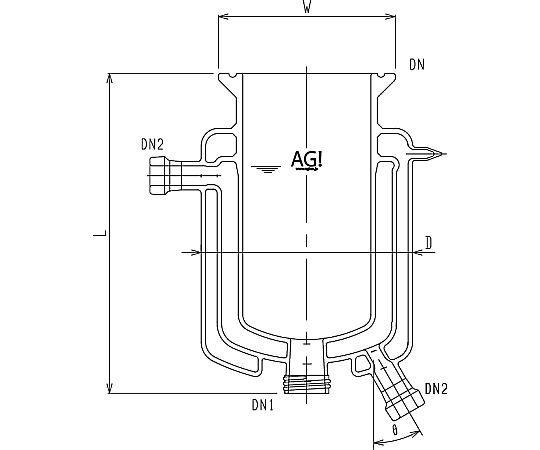 旭製作所 三重管式反応容器 メッキ付 1個 3970-6000-M-P