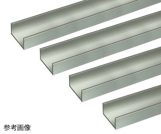 安田 アルミチャンネル 1m 1.5×6.2×8.3mm シルバー 4本組 1組(4本入)